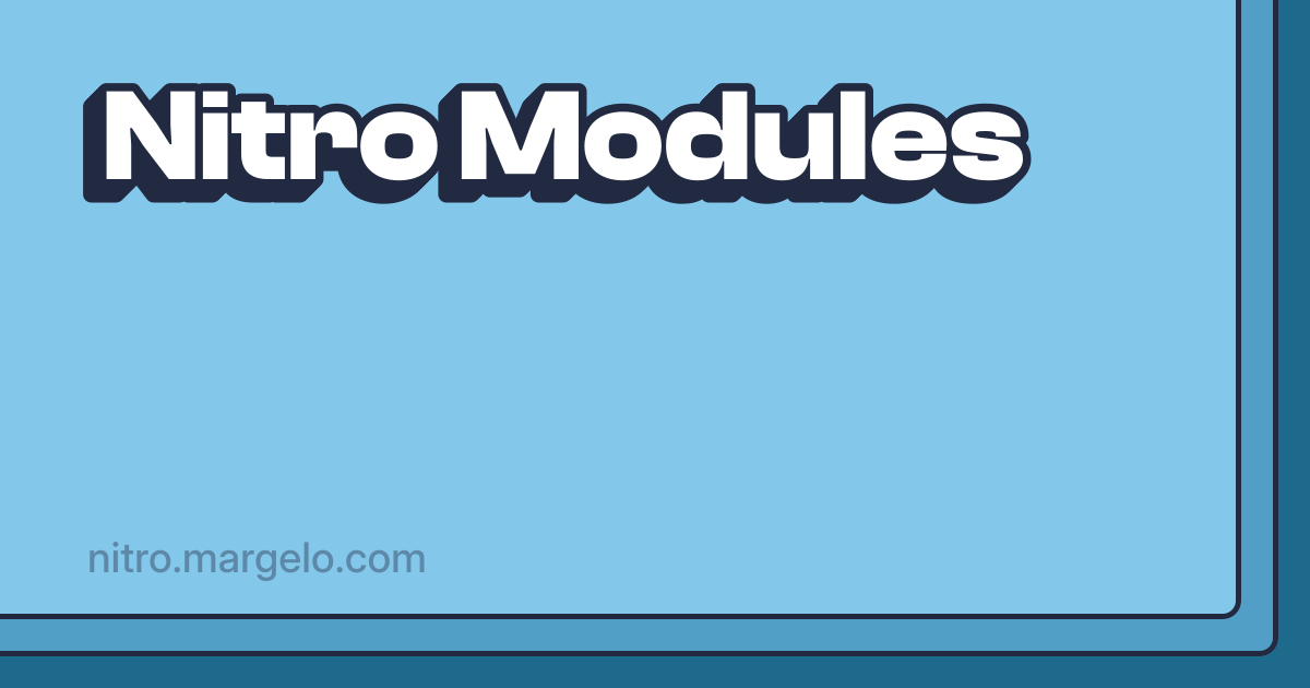 Nitro Modules